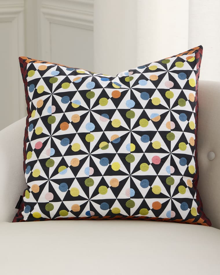 Christian Lacroix Mila Embroidered Pillow, 20" Square