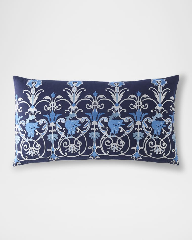 John Robshaw Laksh Embroidered Bolster Pillow, 17" x 32"