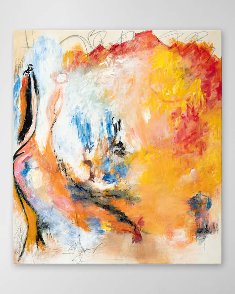 RFA Fine Art "Orange Abstract" Hand-Embellished Giclee by Lara Brooke