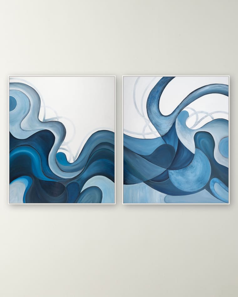RFA Fine Art "Azure Drift" Hand-Embellished Giclee Diptych by H. Scott