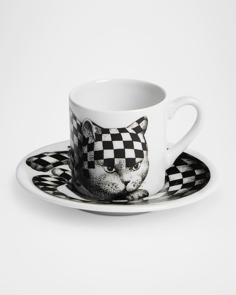 Fornasetti High Fidelity Checkered Coffee Mug