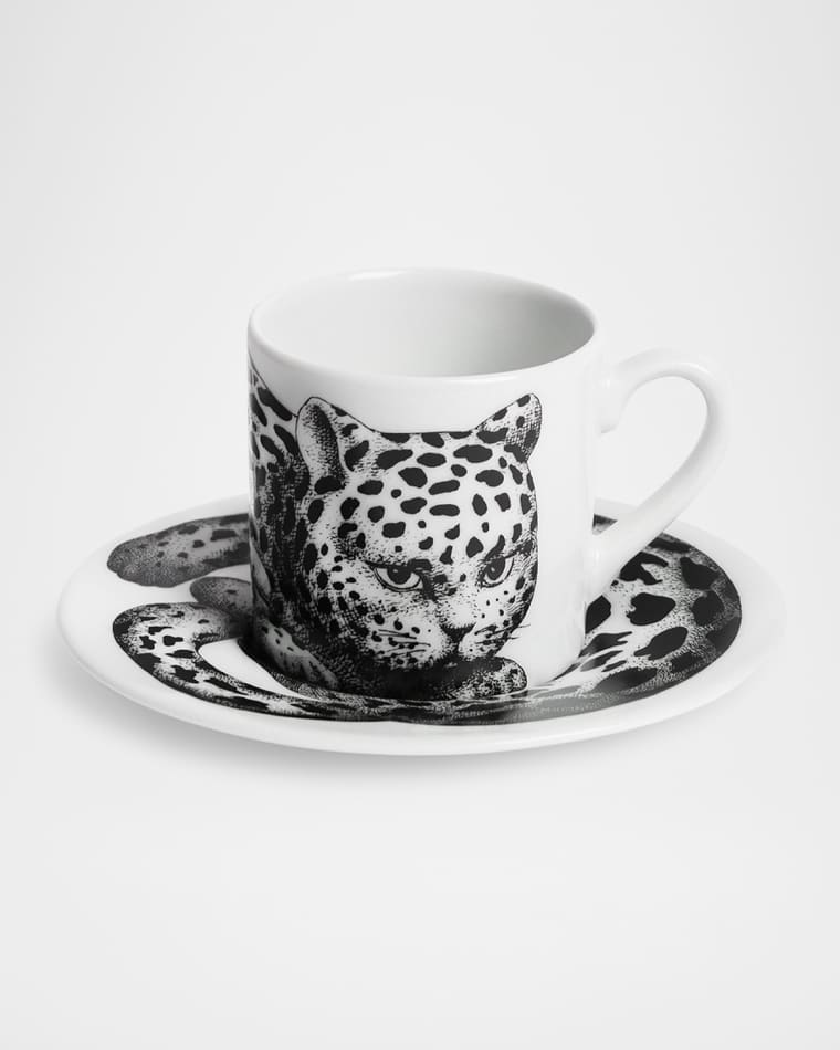 Fornasetti High Fidelity Leopard Print Coffee Mug