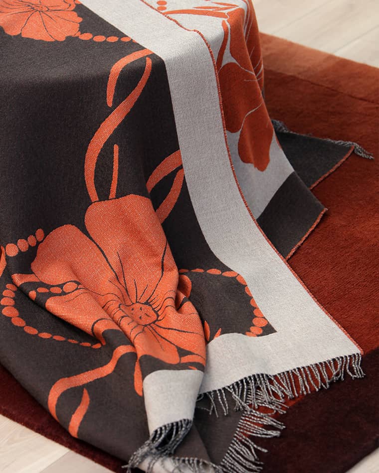 Sand River Cashmere & Yak Wool Reversible Jacquard Throw, 50" x 70"
