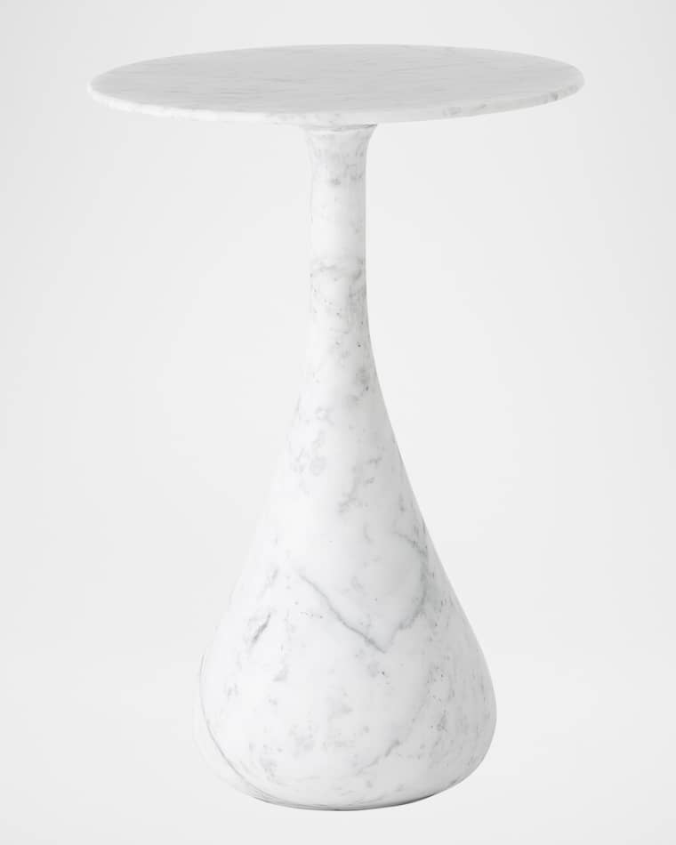Global Views Dea Small Accent Table, White Marble