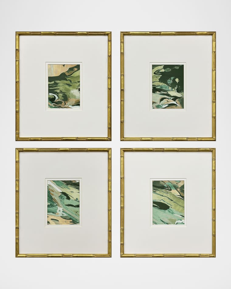 Paragon Decors "Verdant Fusion" Framed Giclees by Anne Rushout, Set of 4