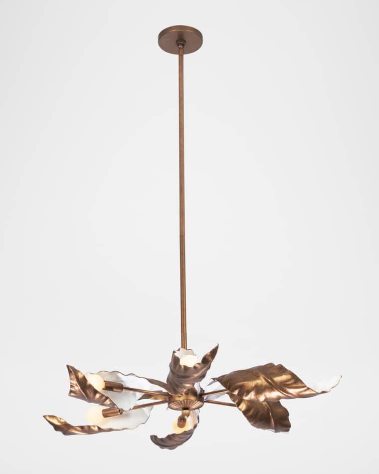 Kalco Lighting Spira 36" Pearlized Antique 6-Light Chandelier