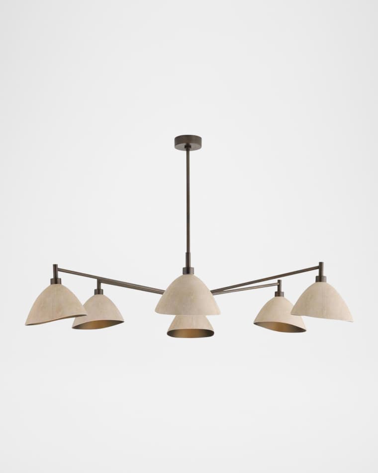 Arteriors Inlet 53" 6-Light Leather Chandelier