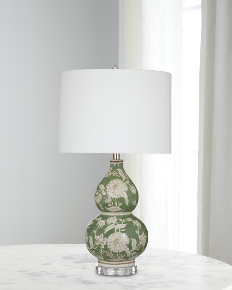 Katherine Noble by BMC Capri 28" Floral Double-Gourd Table Lamp