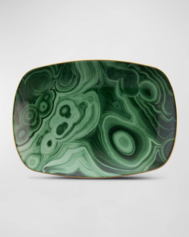 L'Objet Malachite Rectangular Tray