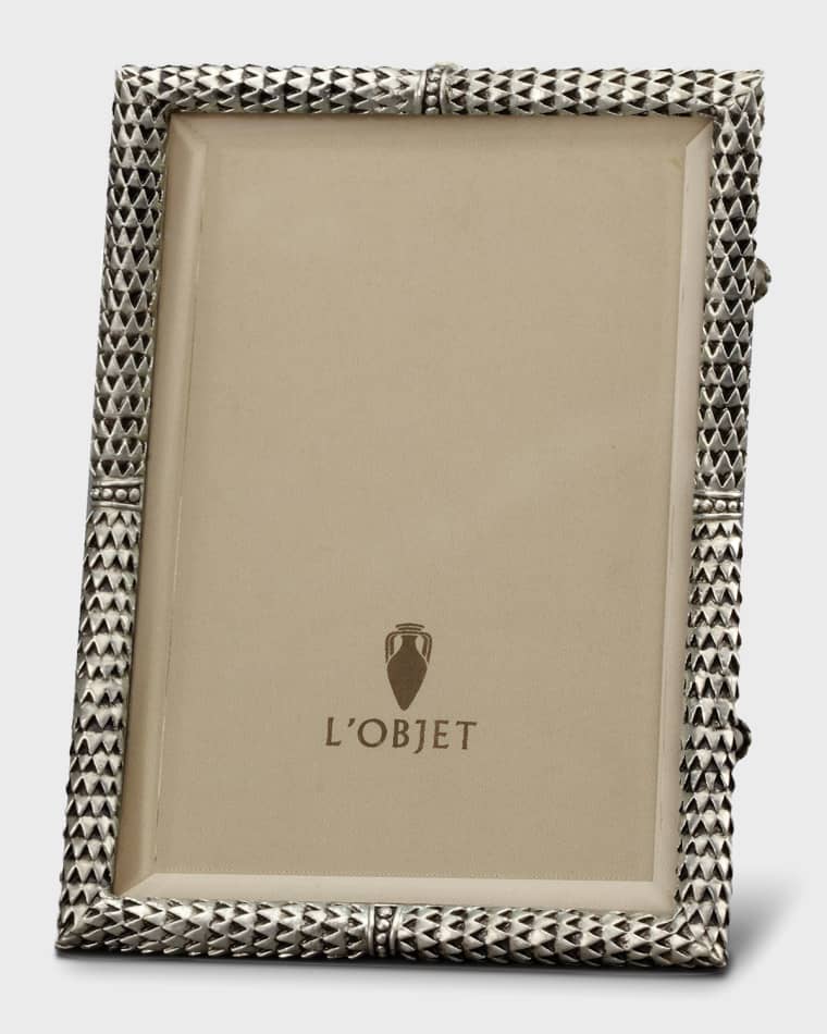 L'Objet Scales Platinum-Plated Picture Frame, 4 x 6