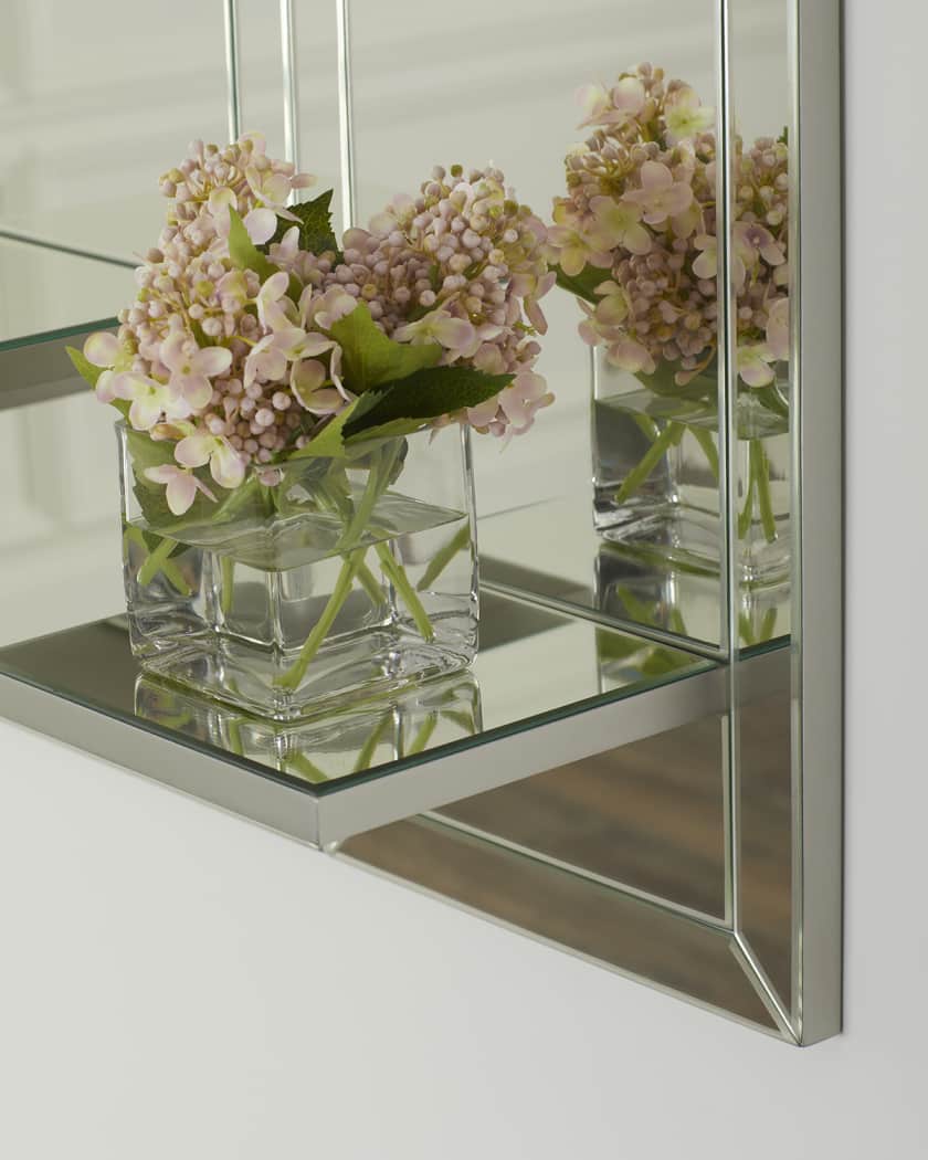 Horizontal Mirrored Wall Shelves