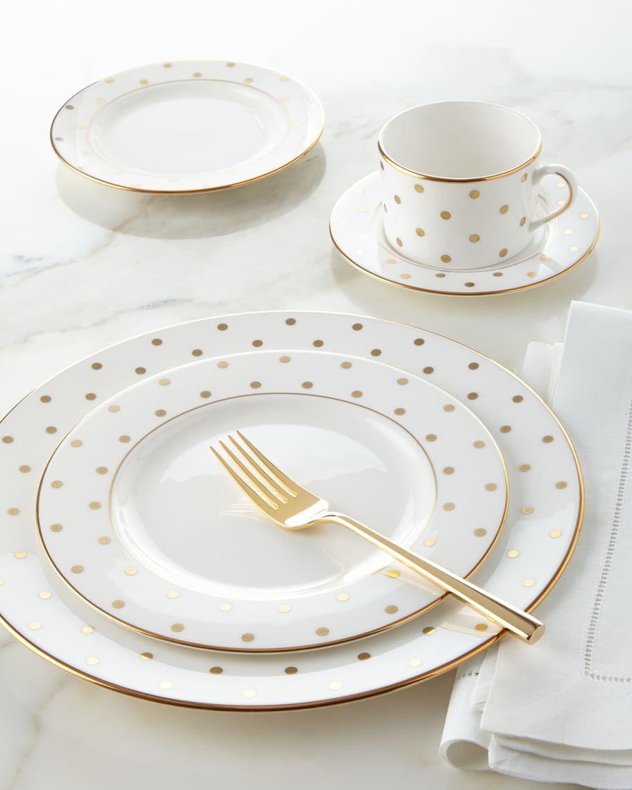 kate spade new york 5-Piece Larabee Road Gold-Dot Dinnerware Place Setting  | Horchow