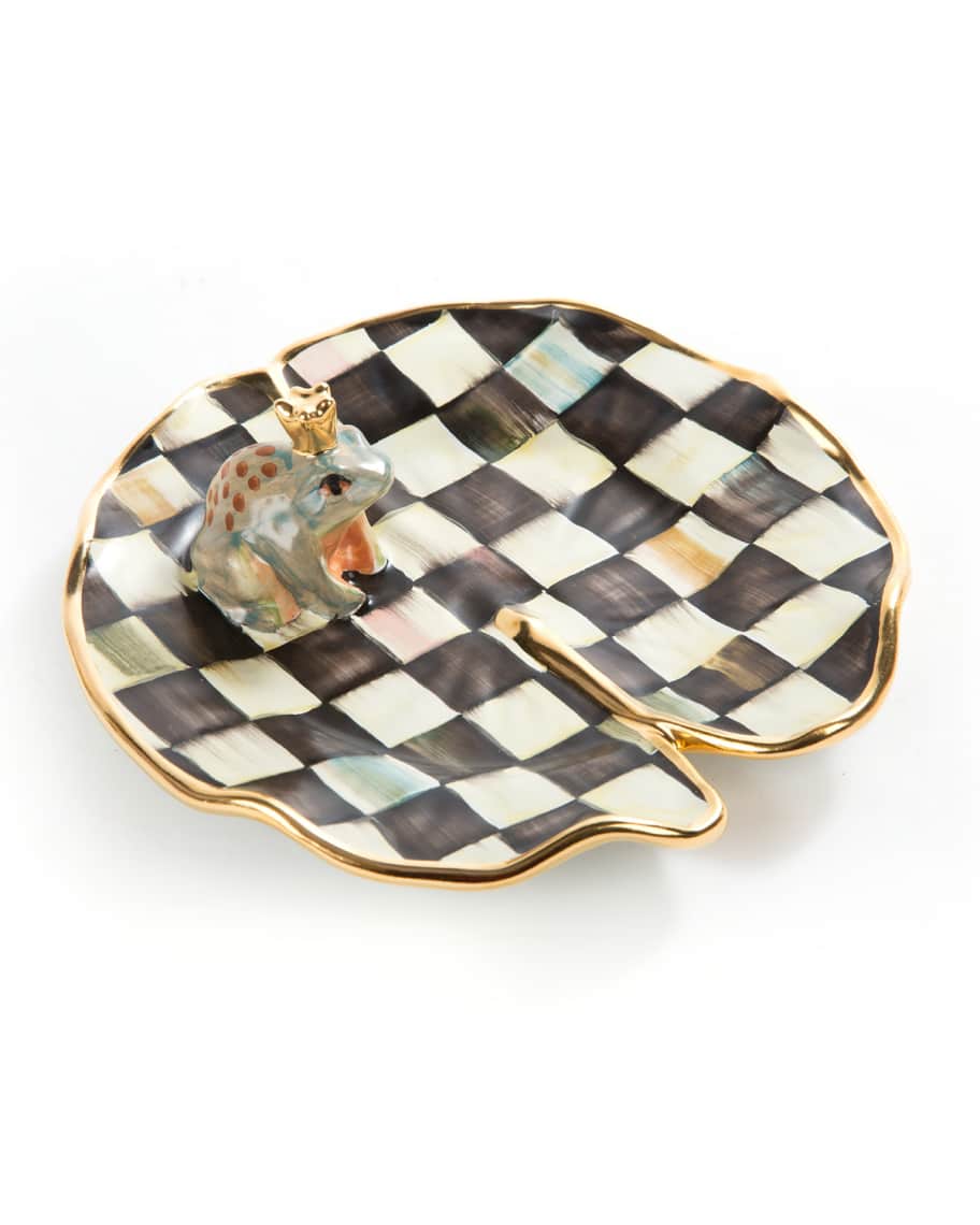 Image 1 of 1: Frog on Courtly Check Lily Pad