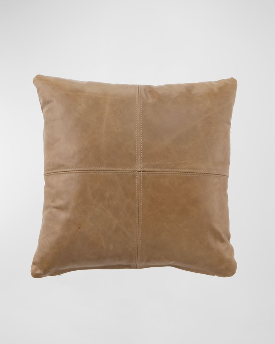 Image 1 of 2: Tan Leather Pillow