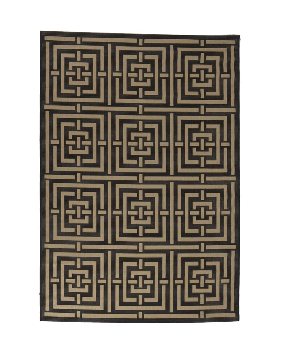 Image 2 of 4: Square Graphic Flatweave Rug, 8' x 11'2"