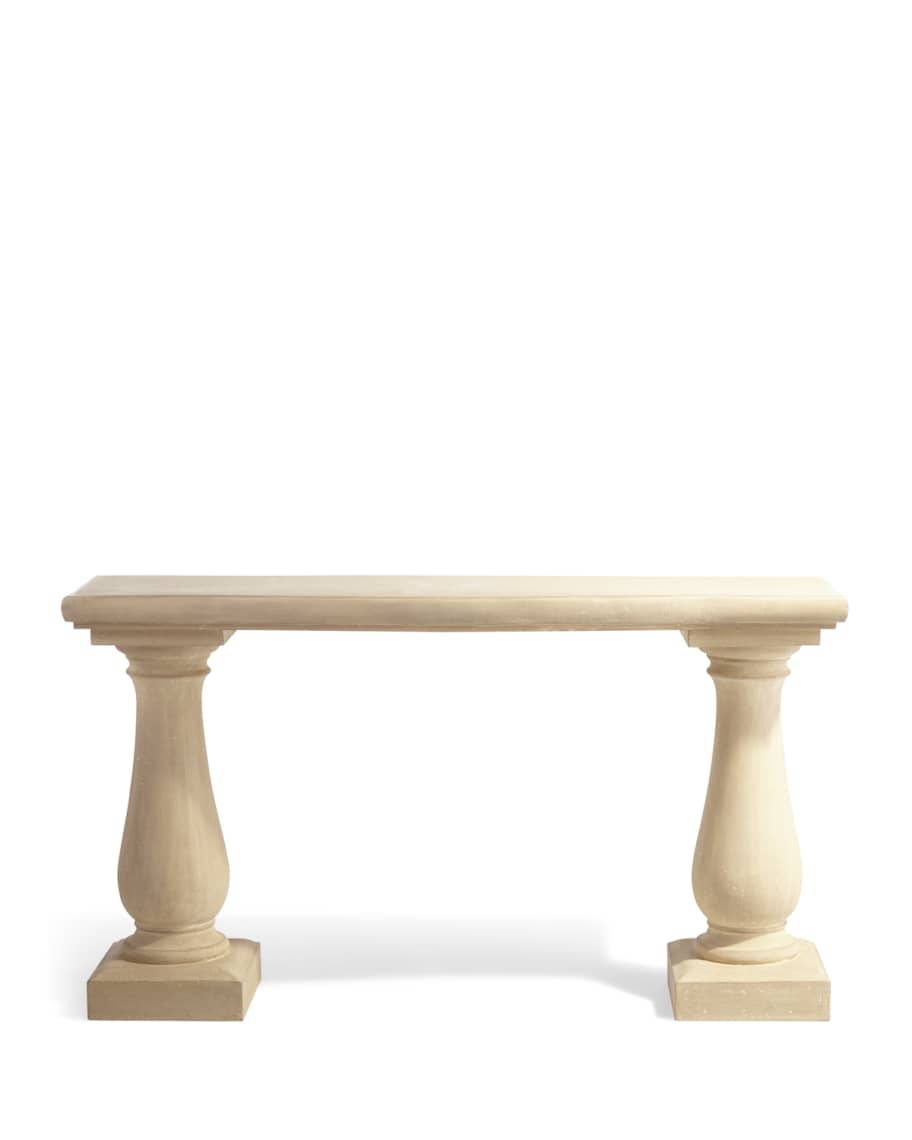 Image 3 of 3: Double Pedestal Outdoor Console Table