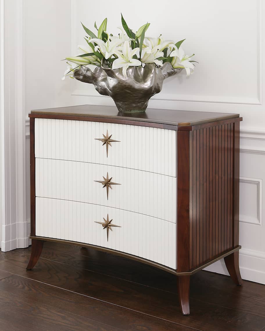 Image 1 of 1: Quest 3-Drawer Walnut Cabinet