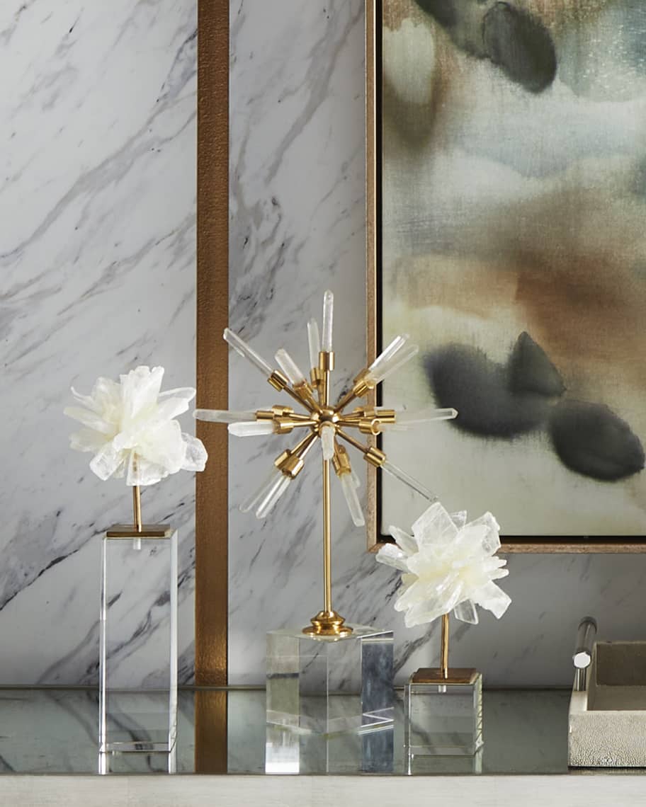 Image 3 of 3: Tall Selenite Blossom on Stand