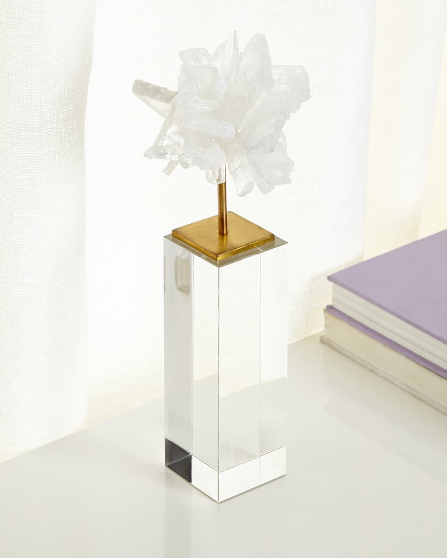 Image 1 of 3: Tall Selenite Blossom on Stand