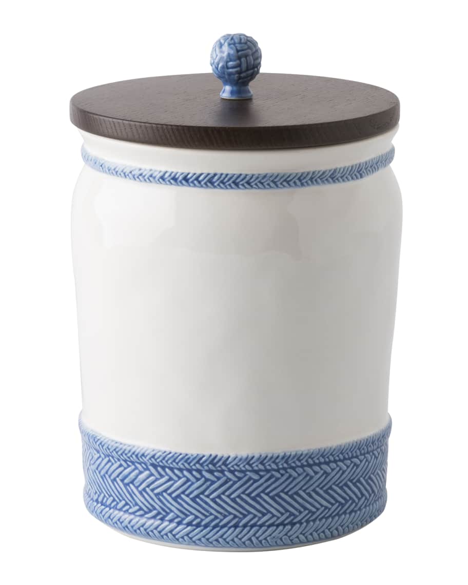 Image 1 of 1: Le Panier White/Delft Blue Canister, 10"T
