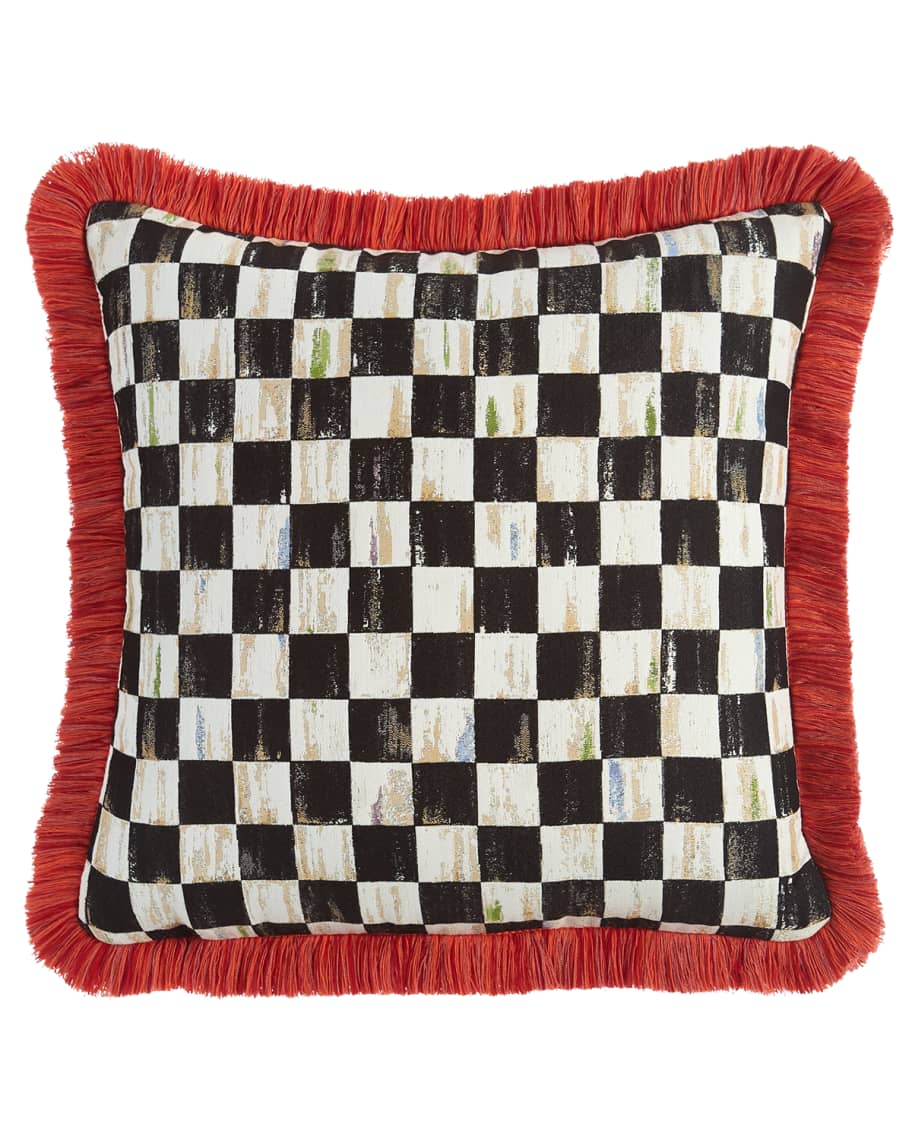 Image 1 of 2: Courtly Check Spindle Outdoor Cushion