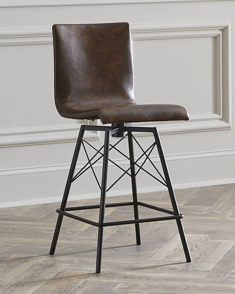 Four Hands Tiago Leather Counter Stool, Tree Branch Bar Stools
