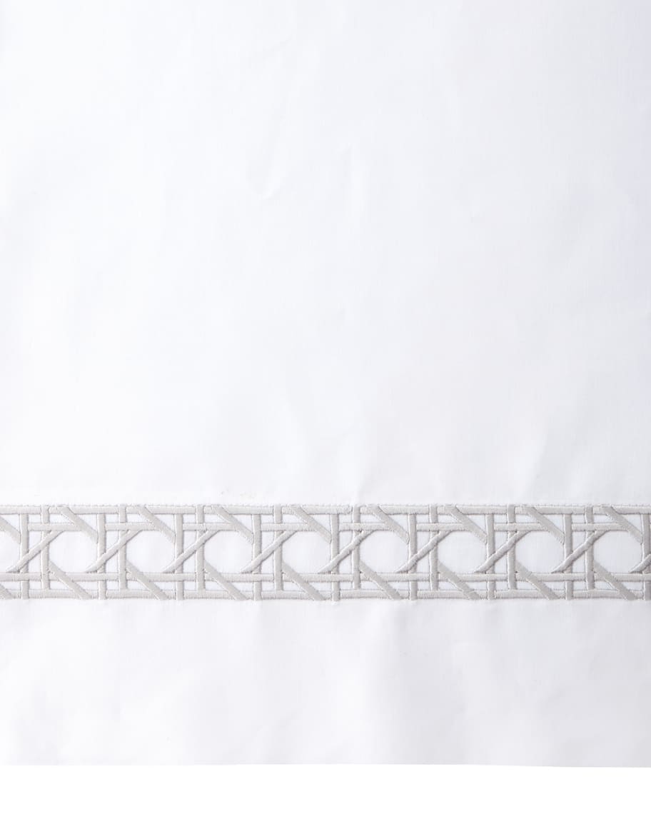 Image 3 of 3: 4-Piece Queen Cane-Embroidered Sheet Set
