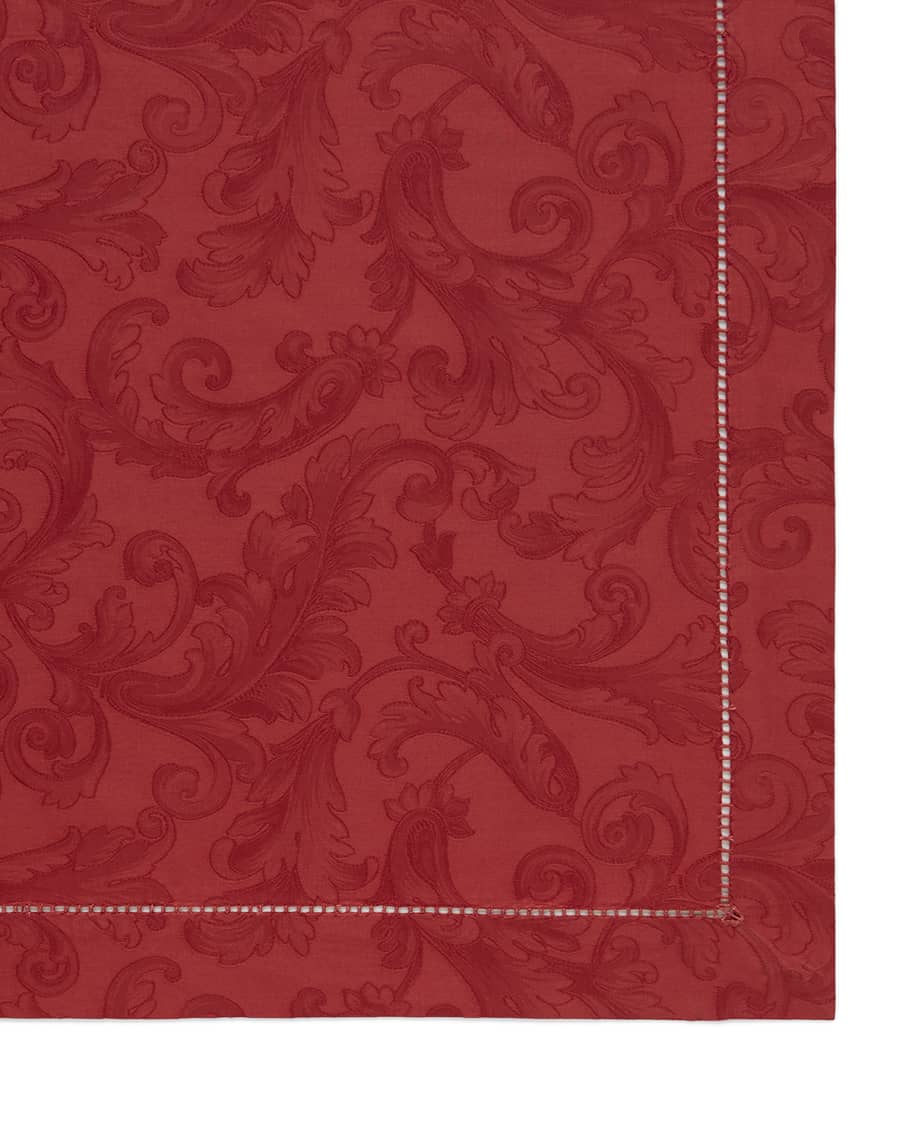 Image 3 of 5: Plume Jacquard 90" Round Tablecloth