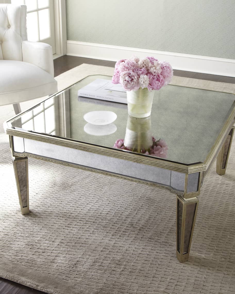 Champagne mirrored coffee table discount