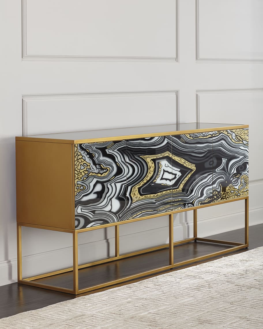 John-Richard Collection Nicola Painted-Agate Console | Horchow