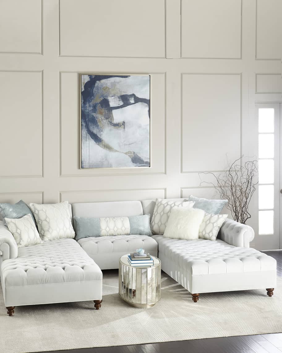 Tufted double discount chaise sectional