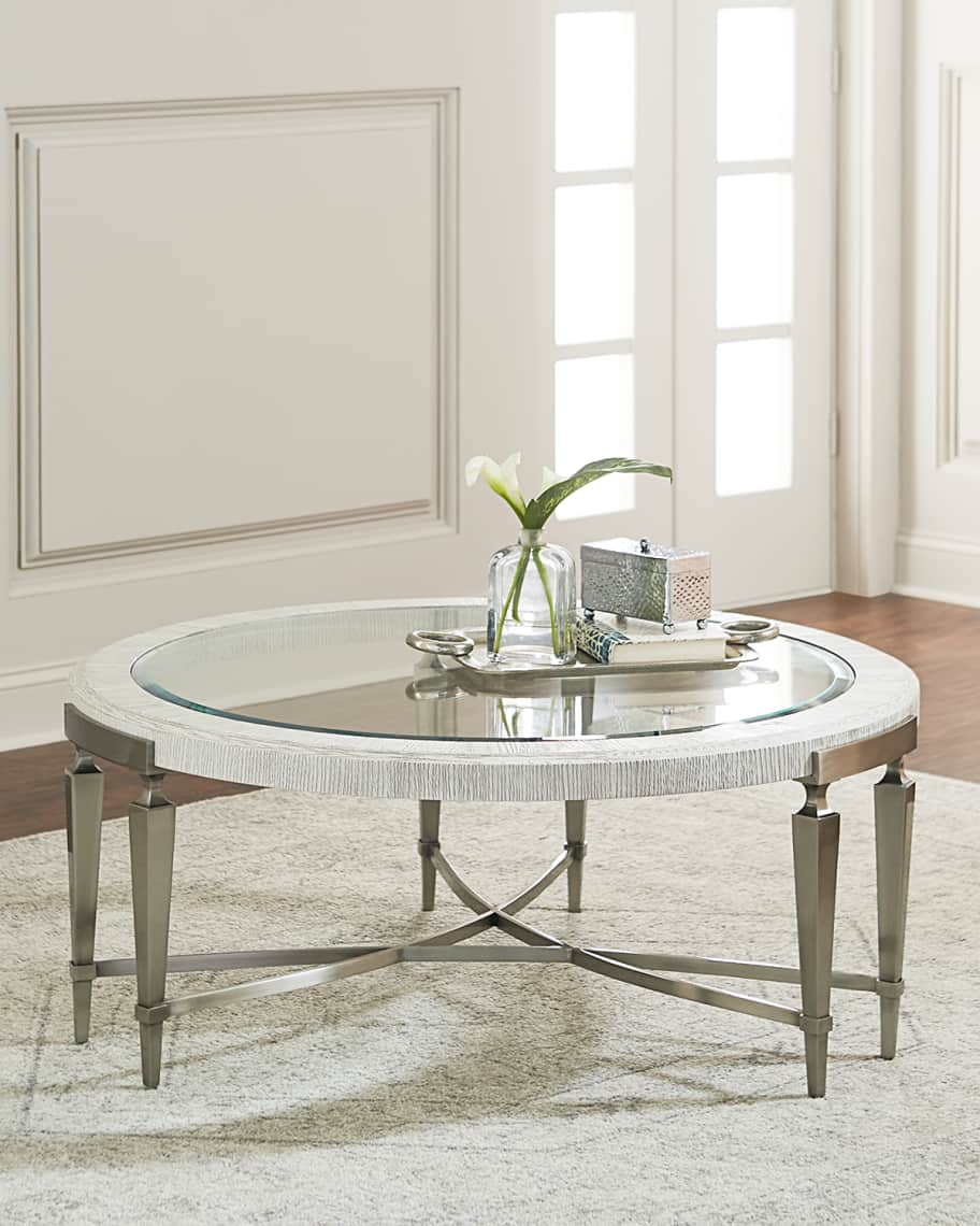 Bernhardt Damonica White Oak Round Coffee Table Horchow