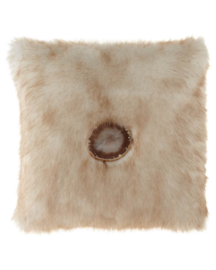 Image 1 of 1: Iliana Camel Faux-Fur Pillow