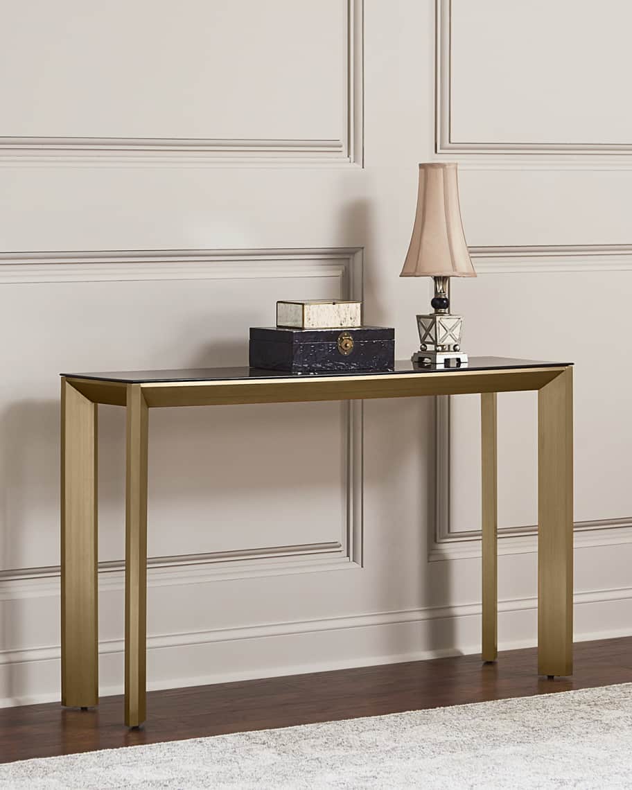 Interlude Home Bradshaw Brushed Brass Console Table Horchow