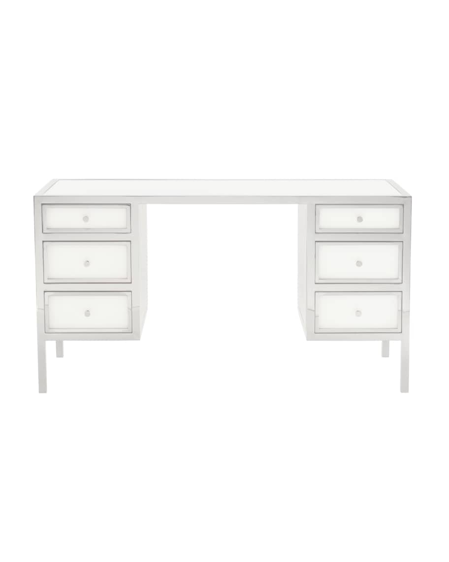 Image 1 of 2: Darcey Stainless 6-Drawer Desk