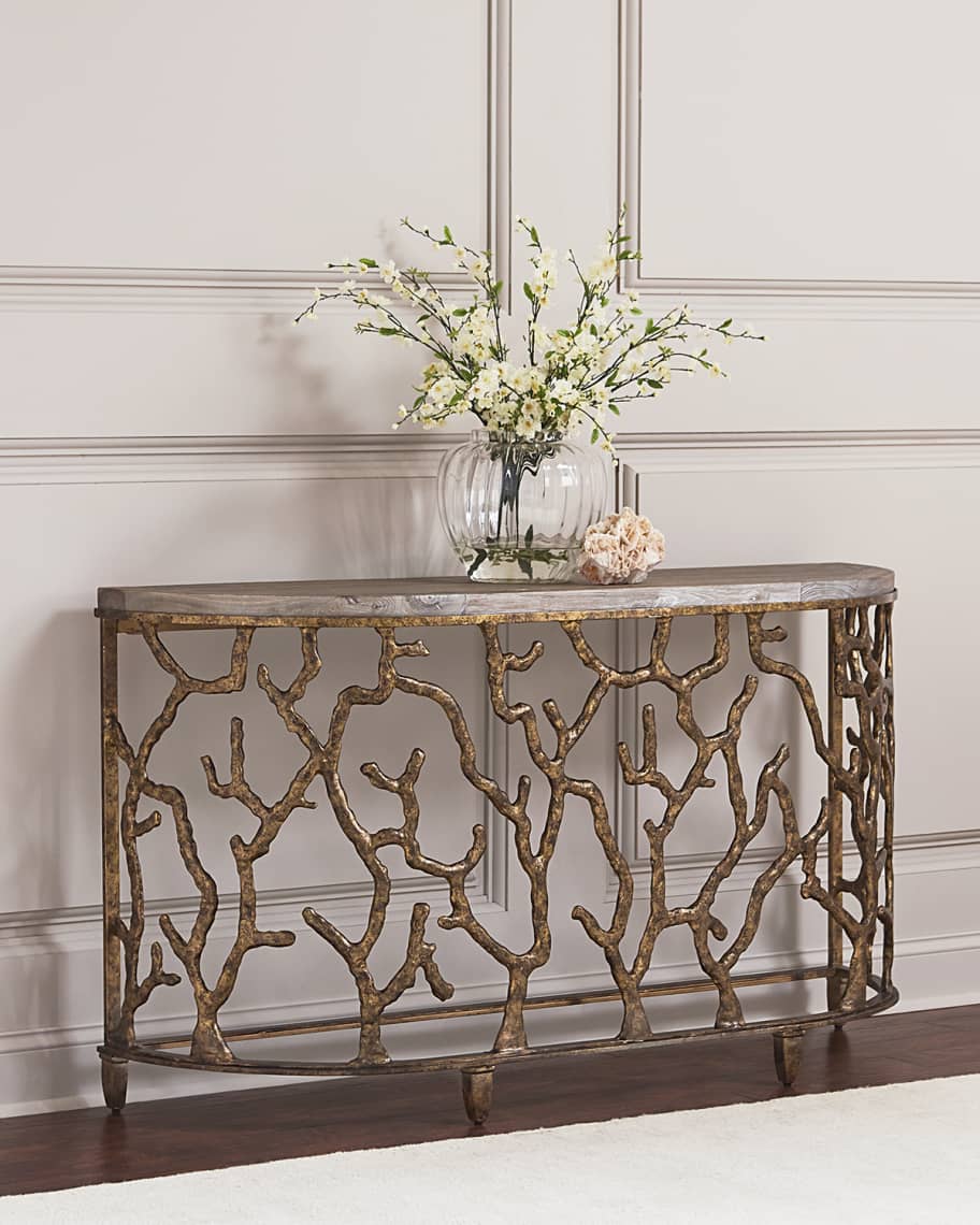 Image 2 of 3: Atlantic Golden Console Table