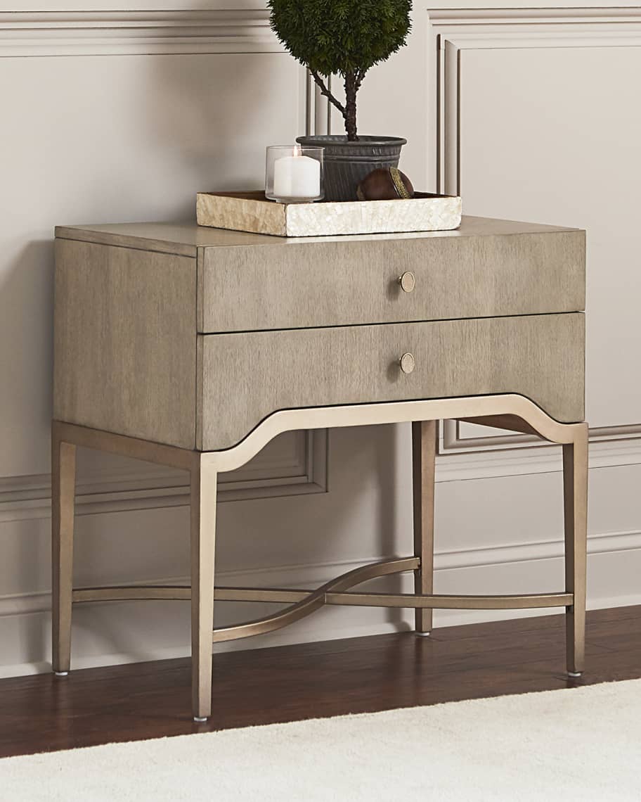 Image 3 of 5: Sabeen Two-Drawer Nightstand