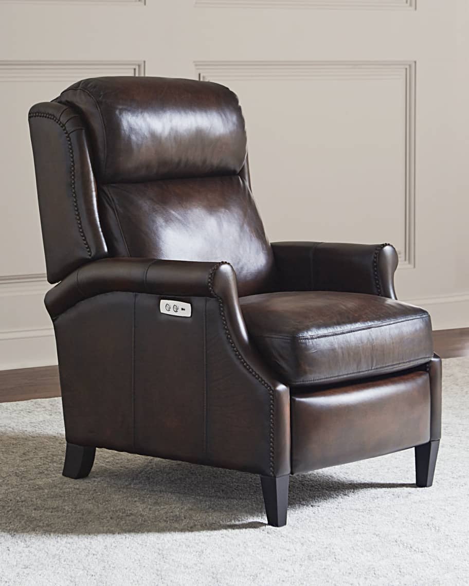 Bernhardt Robin Leather Powered Recliner Chair Horchow