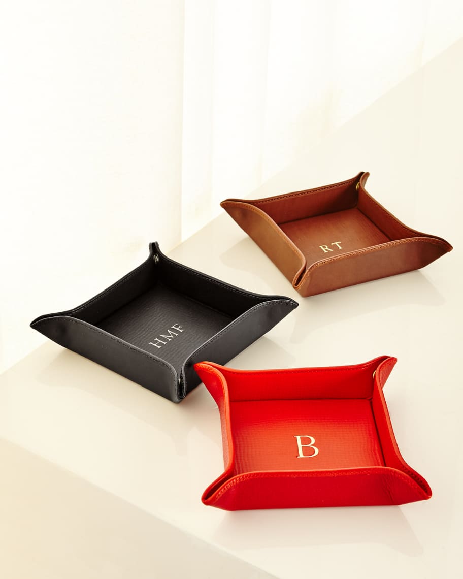 Image 1 of 3: Personalized Leather Valet Tray
