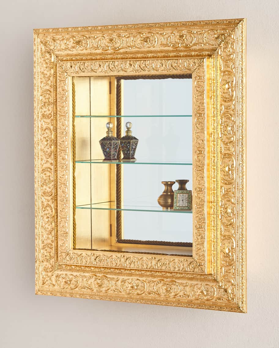 Image 2 of 2: Wall Vitrine with Wooden Frame