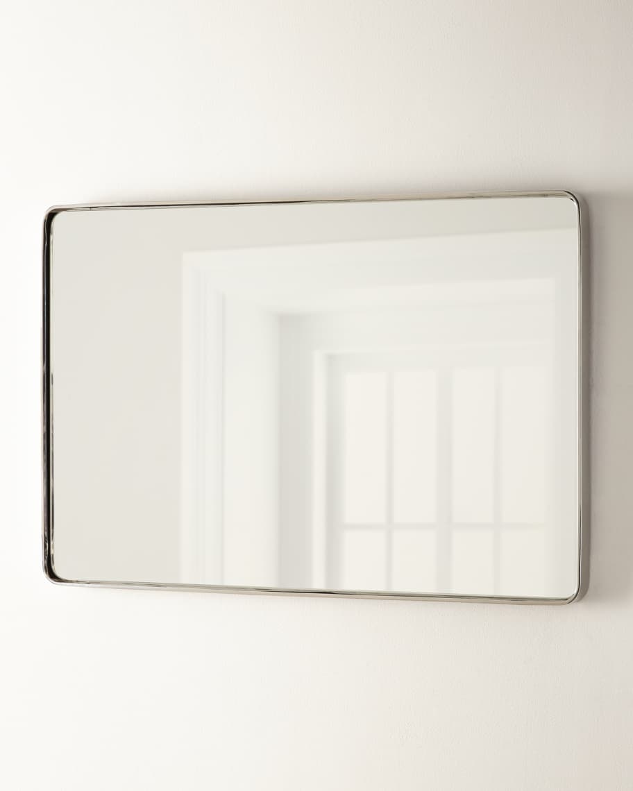 Image 2 of 2: Stainless Steel Curved Rectangle Mirror, 24" x 36"