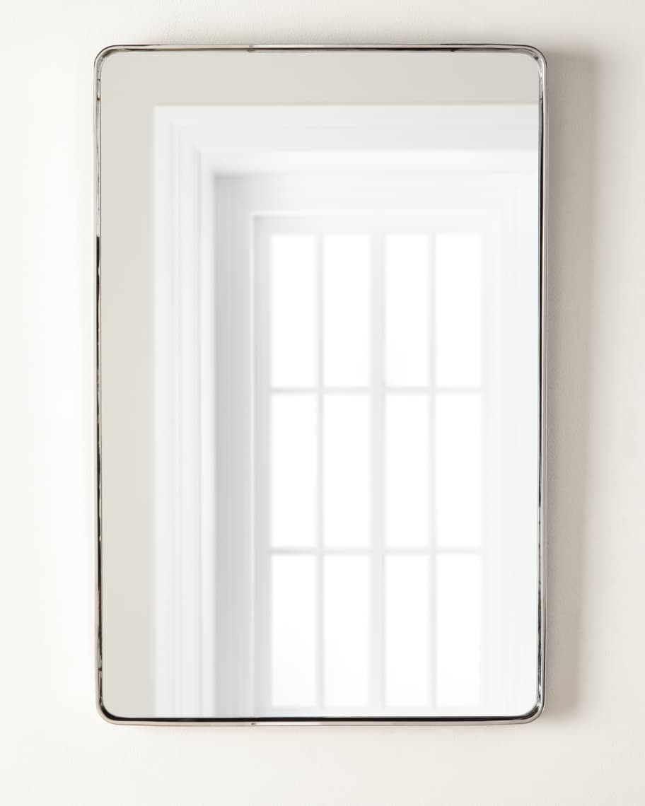 Image 1 of 2: Stainless Steel Curved Rectangle Mirror, 24" x 36"