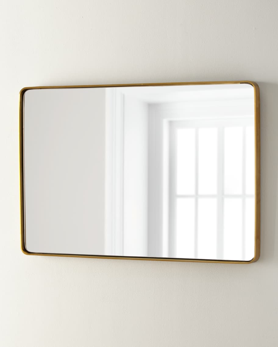 Image 2 of 2: Stainless Steel Curved Rectangle Mirror