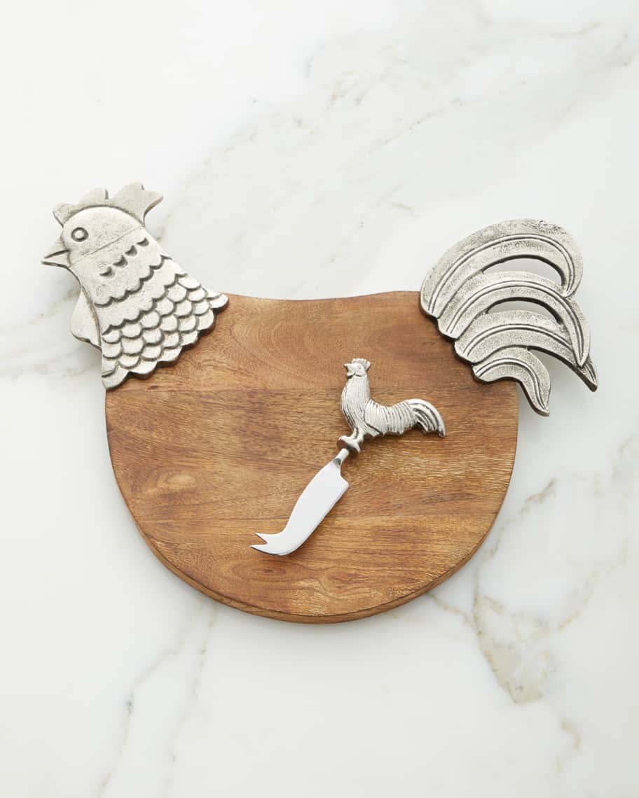 Image 1 of 1: Rooster Cheese Board with Spreader