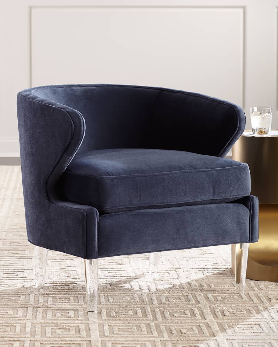 Image 1 of 5: Danner Modern Accent Chair with Acrylic Legs