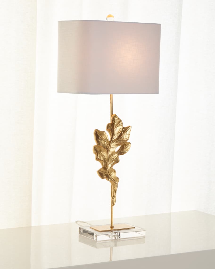 Couture Lamps Gold Oak Leaf Table Lamp, Leaf Table Lamp Gold