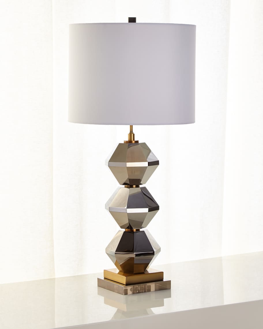 Image 1 of 2: Rockefeller Faceted Crystal Table Lamp