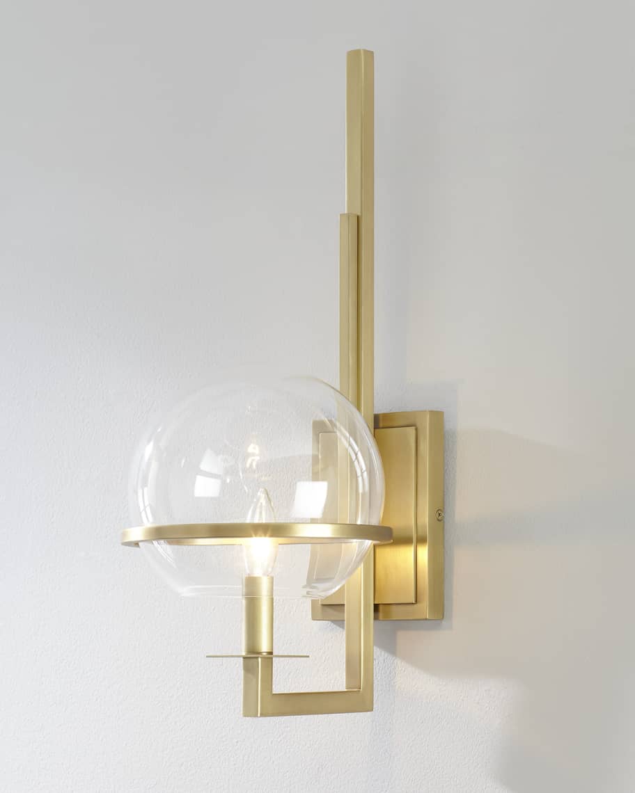 Image 2 of 2: Saturn Natural Brass Sconce