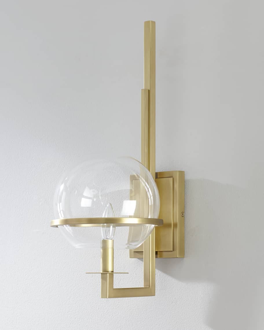 Image 1 of 2: Saturn Natural Brass Sconce