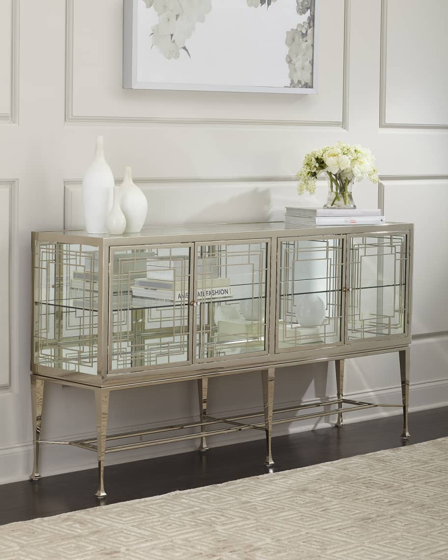 Gold store glass sideboard